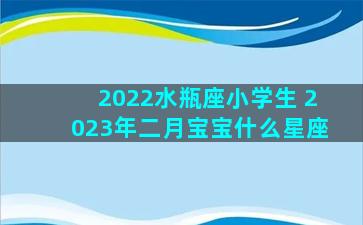 2022水瓶座小学生 2023年二月宝宝什么星座